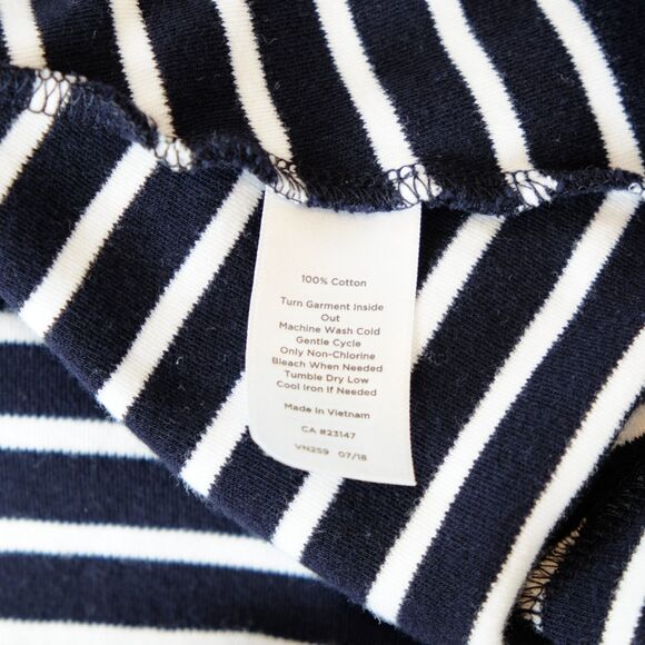 Talbots Sleeveless 100% Cotton Striped Black & White Pockets Dress Sz L - Picture 8 of 14